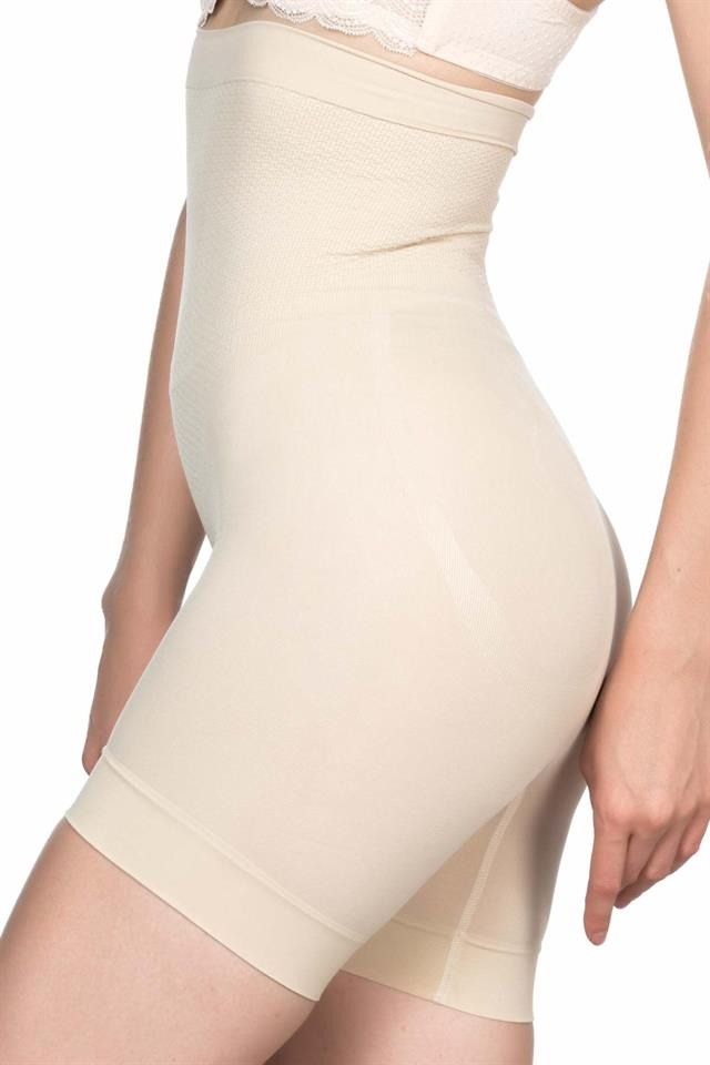 Dikişsiz Toparlayıcı Masaj Özellikli Paçalı Boxer Korse Emay 2056 - Ten