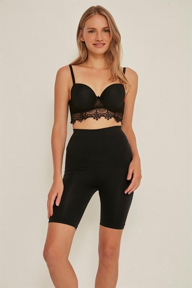 Dikişsiz Uzun Paçalı Korse Emay 3005 - Siyah