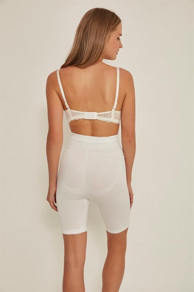 Dikişsiz Uzun Paçalı Korse Emay 3005 - Beyaz