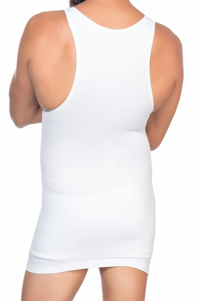 Pamuklu Ribana U Yaka Erkek Atlet Emay 1002 - Beyaz