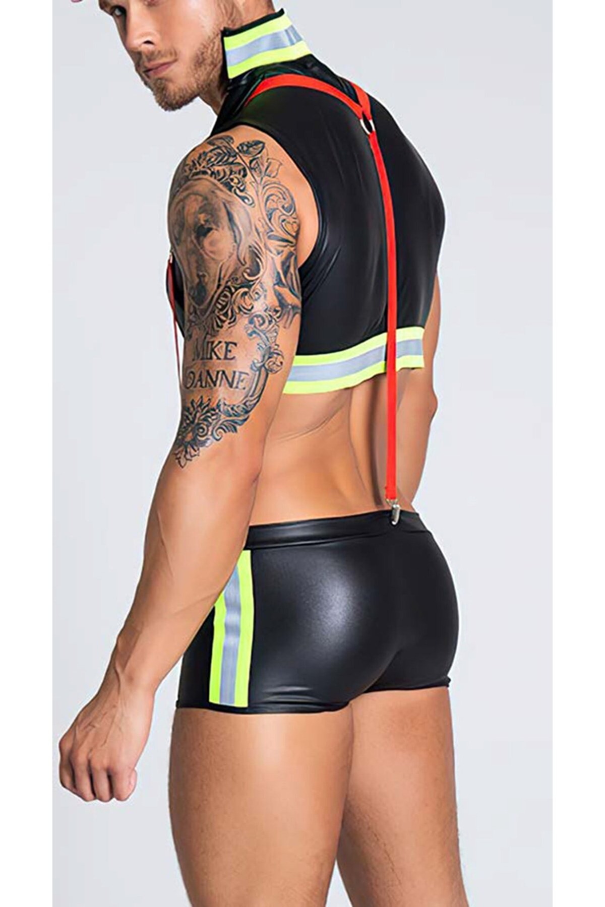 For Dreams Erkek Askılı Deri Kostüm Fantezi For Dreams 9001 - Görsel 2