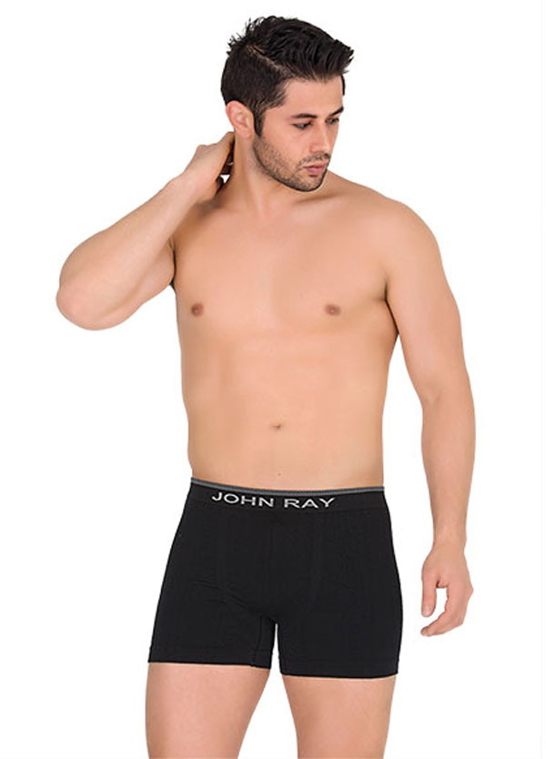 Pamuklu Esnek Bel Lastikli Boxer Erkek İç Giyim Form Time 2009 - Siyah