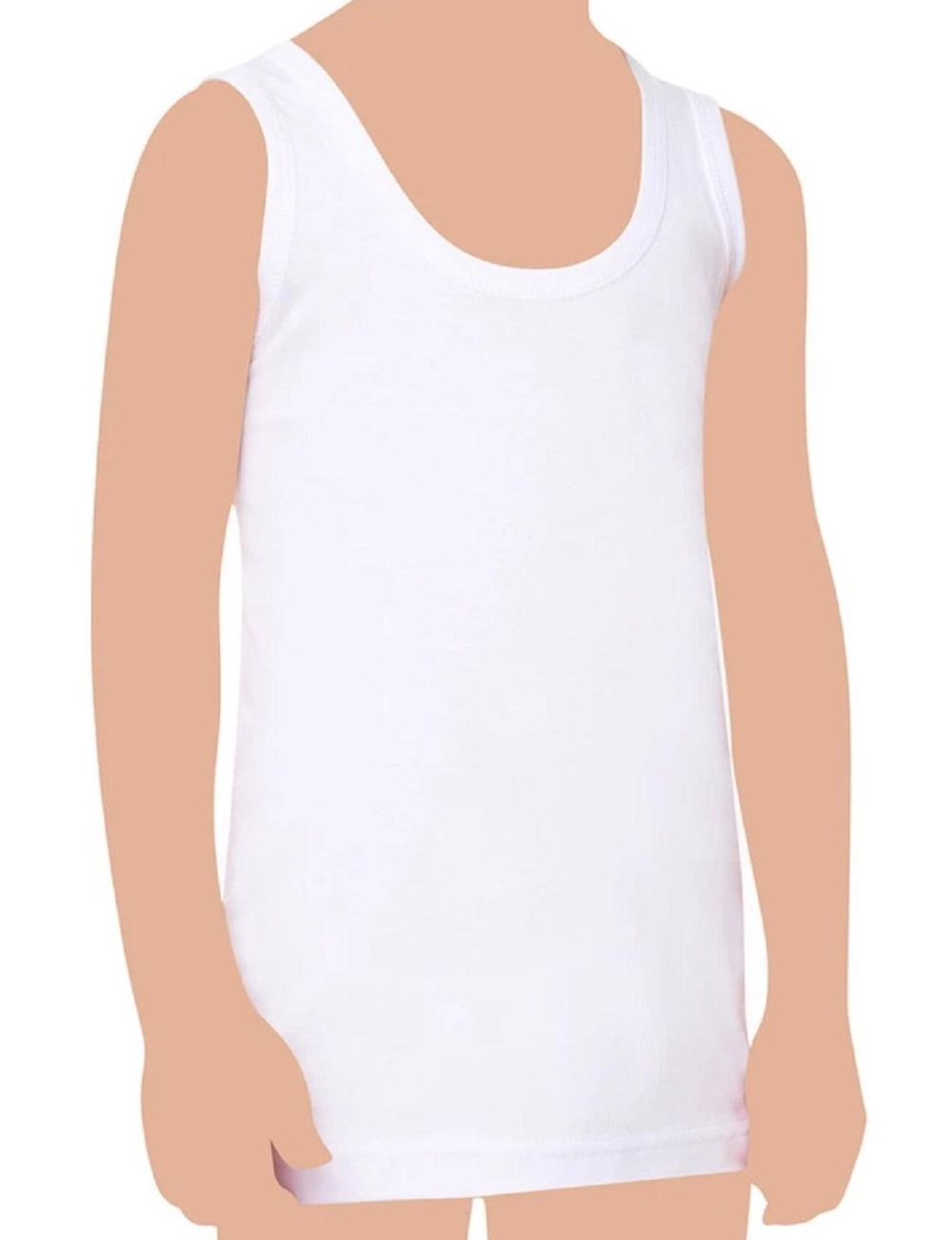 Pamuklu Lycra Erkek Çocuk Atlet Dono 3210 - Beyaz