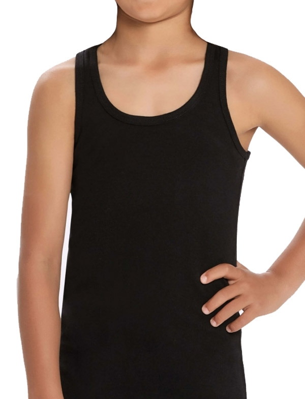 Pamuklu Lycra Erkek Çocuk Atlet Dono 3210 - Siyah