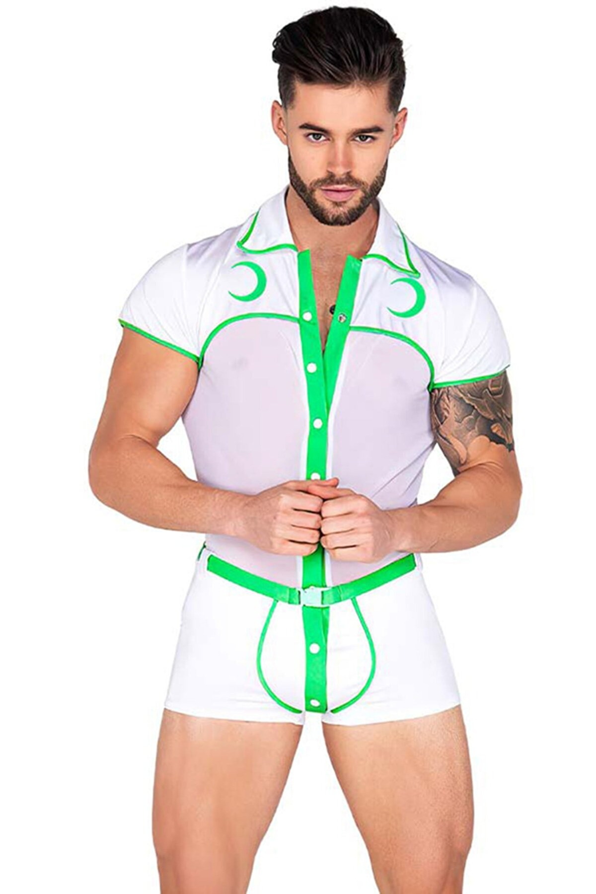 Beyaz Nefes Alabilir Erkek Fantezi Kostüm For Dreams 9007 - Beyaz