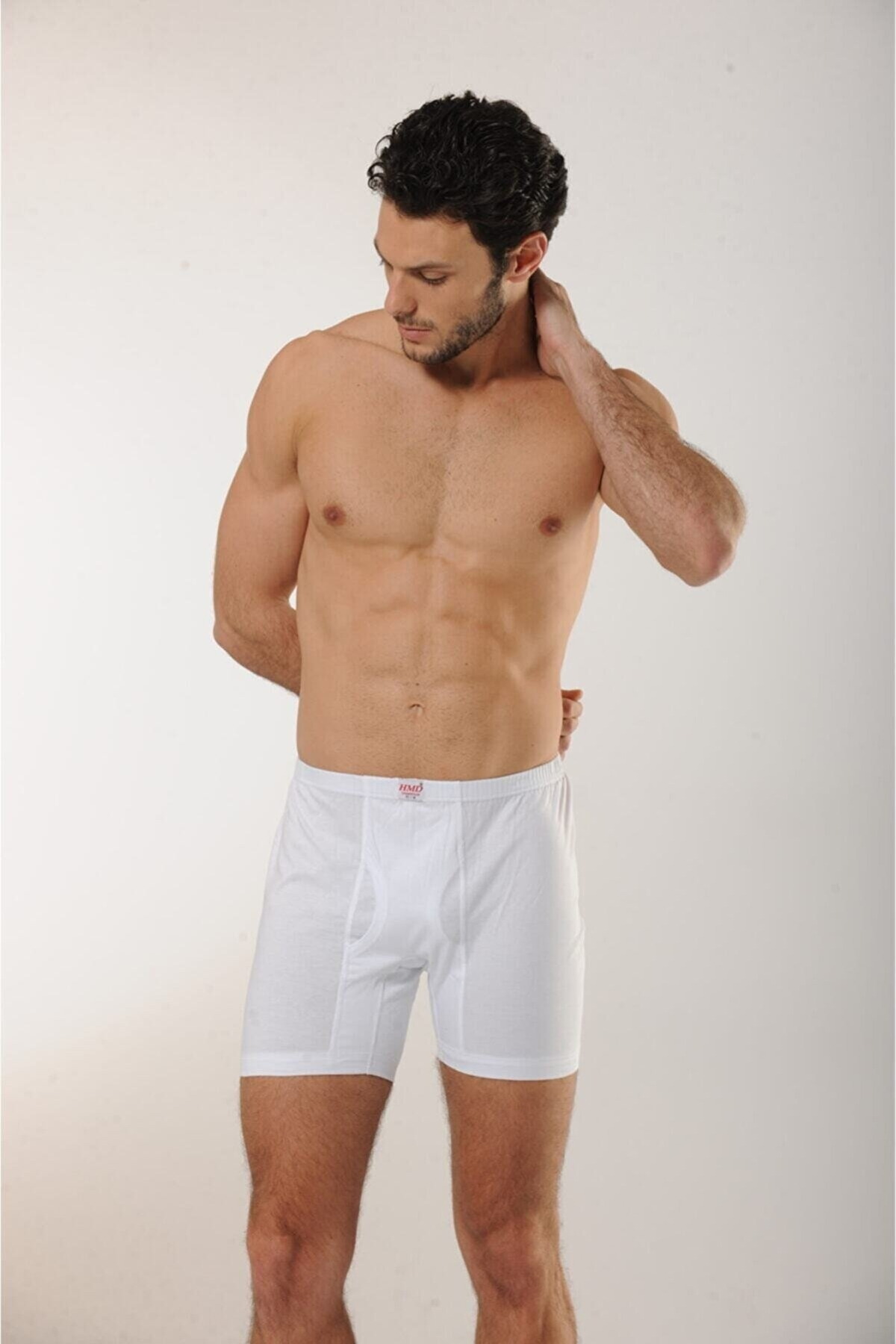 Penye Uzun Paça Boxer HMD 202 - Beyaz