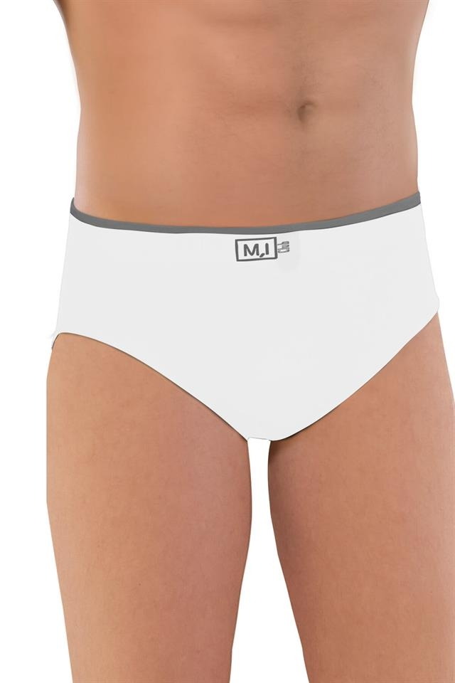 Pamuklu Lastikli Erkek Slip Emay 2109 - Beyaz