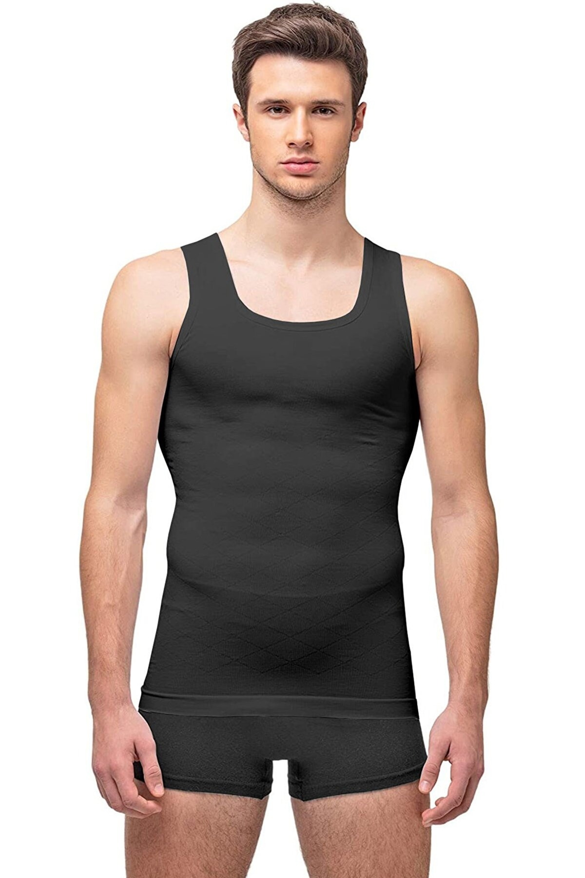 Ribanalı V Yaka Erkek Atlet Elite Life 940 - Siyah