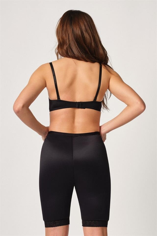 Fermuarlı Paçalı Pop Up Korse Siyah Emay 2838 - Siyah