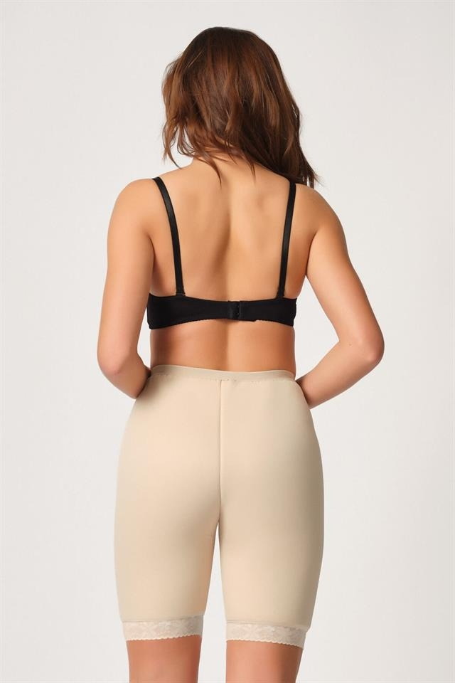 Fermuarlı Paçalı Pop Up Korse Siyah Emay 2838 - Ten