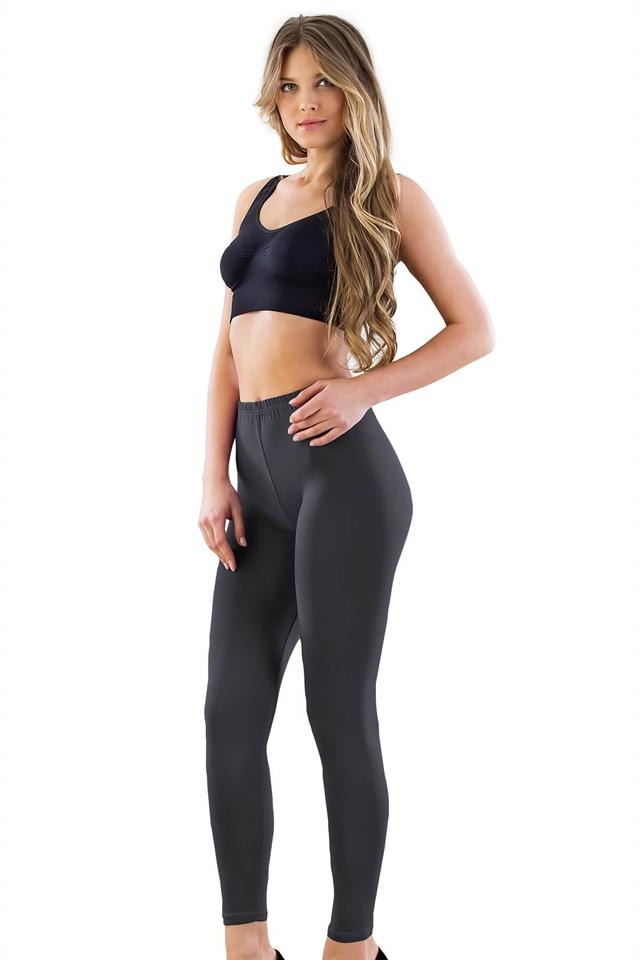 Esnek Pamuklu Yüksek Bel Tayt Emay 7000 - Antrasit