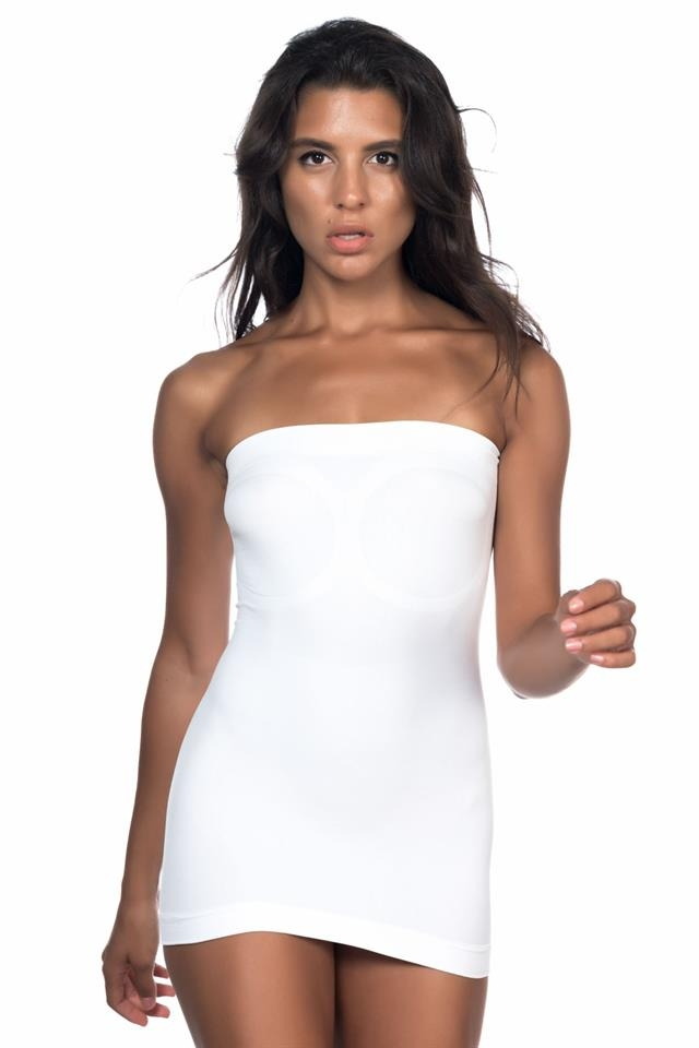 Dikişsiz Göbek Sıkılaştırıcı Straplez Atlet Emay 5003 - Beyaz