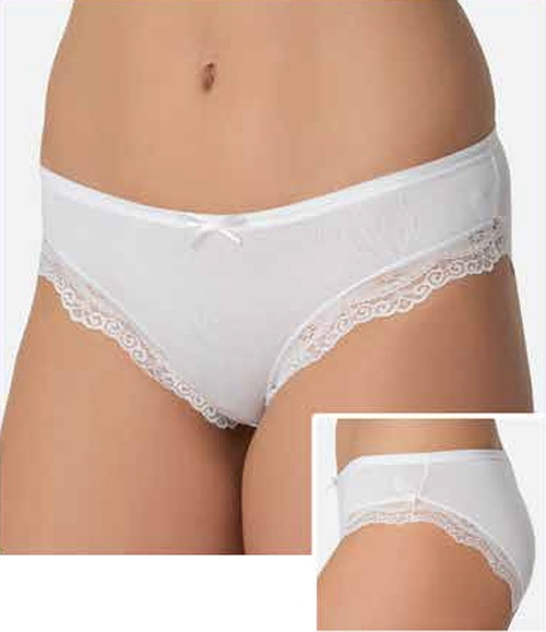 Güpür Detaylı Modal Slip Külot İmer 4236 - Beyaz