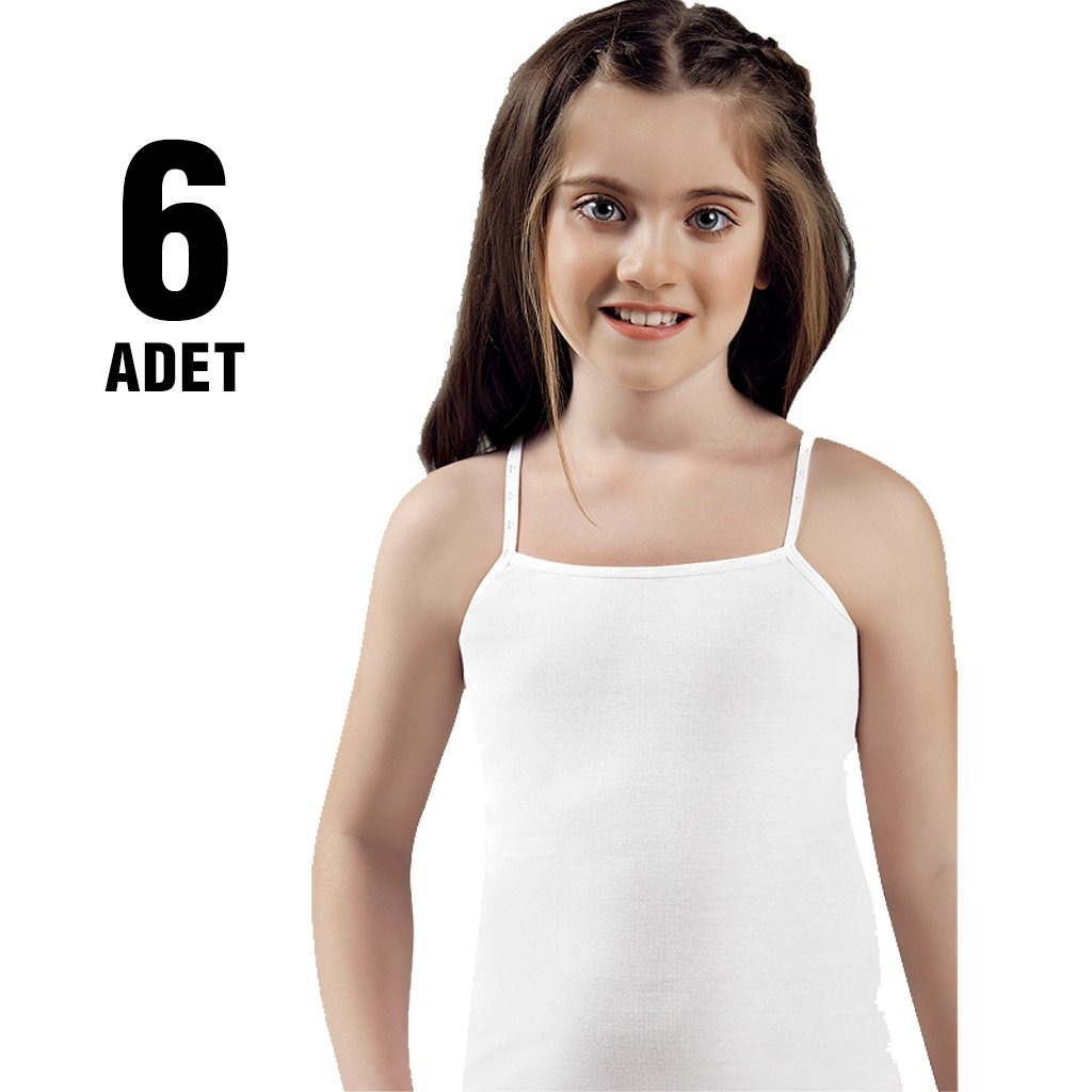 Pamuklu Geniş Askılı Kız Çocuk Atlet Güryıldız 27214 - Beyaz