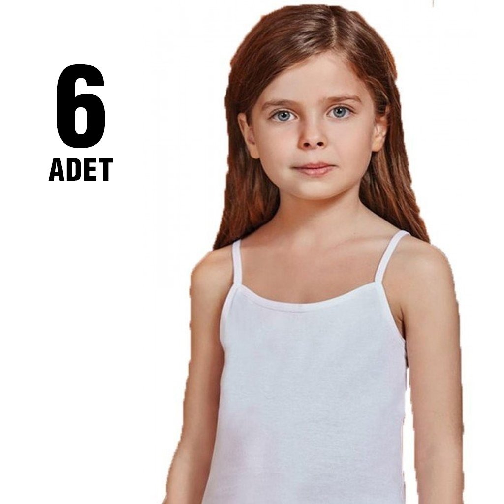 Pamuklu Geniş Askılı Kız Çocuk Atlet Güryıldız 27214 - Beyaz