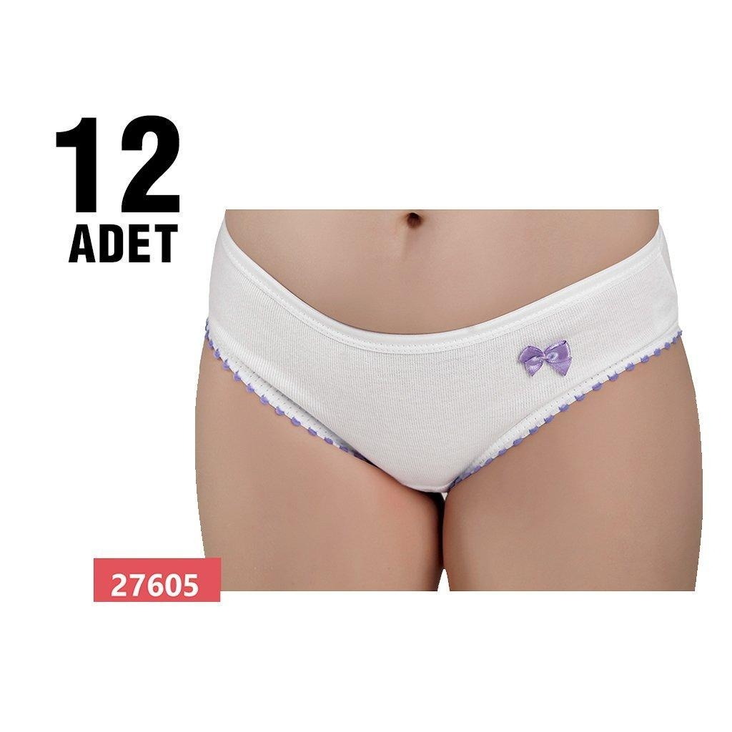 %100 Pamuklu Esnek Lastikli Kız Çocuk Külot Güryıldız 27605 - Beyaz