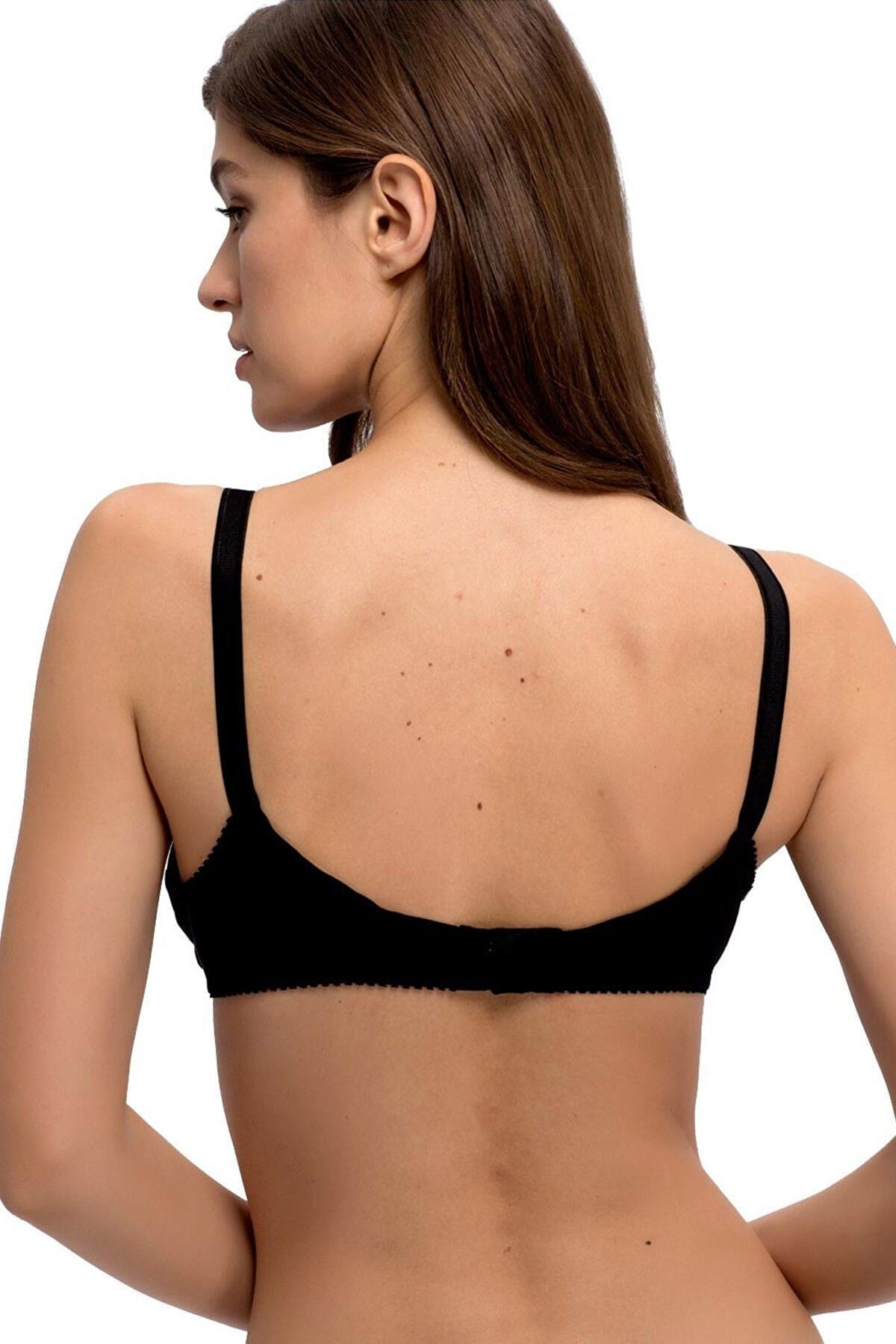 Dantel Detaylı Pamuk Sütyen Ay Yıldız 556 - Siyah