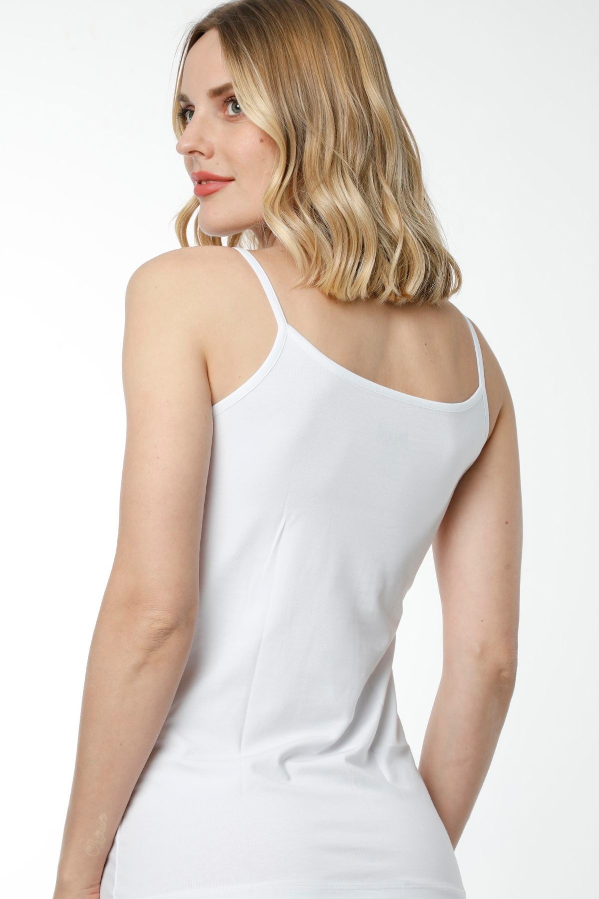 Pamuklu Nefes Alabilir İp Askılı Body Atlet HMD 2408 - Beyaz