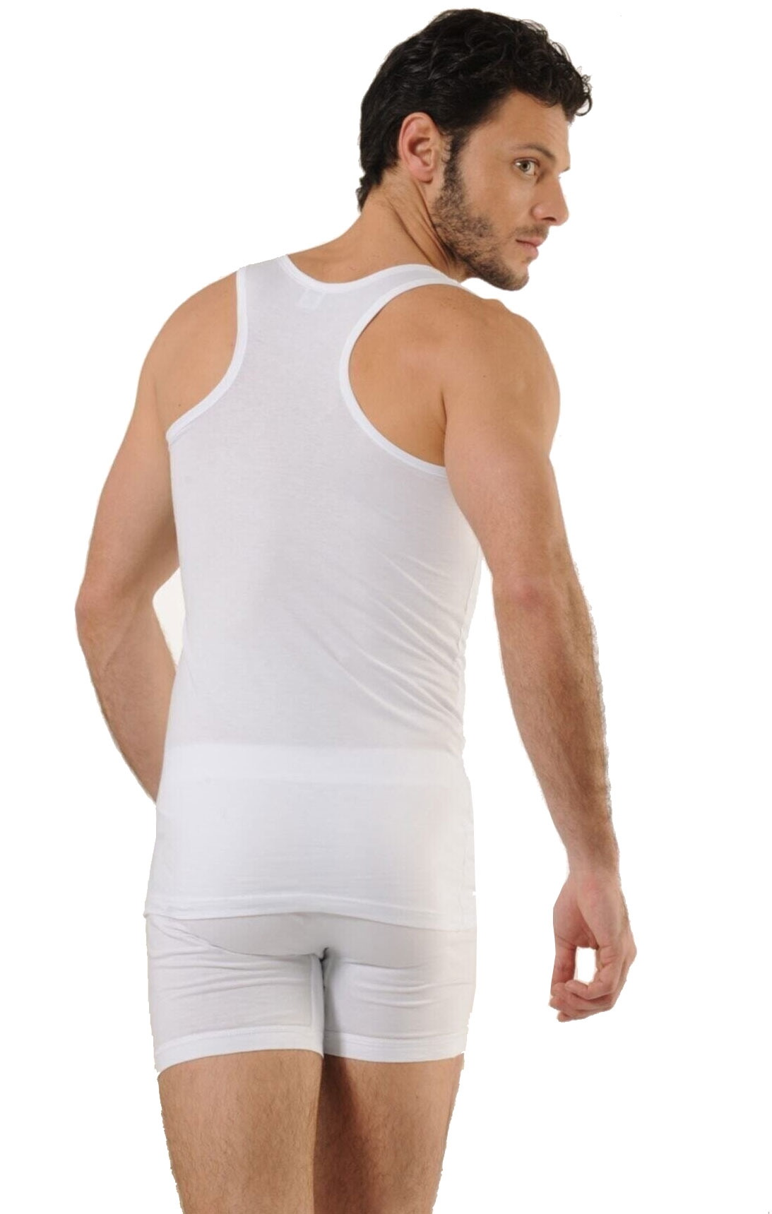 Pamuklu V Yaka Erkek Atlet HMD 700 - Beyaz