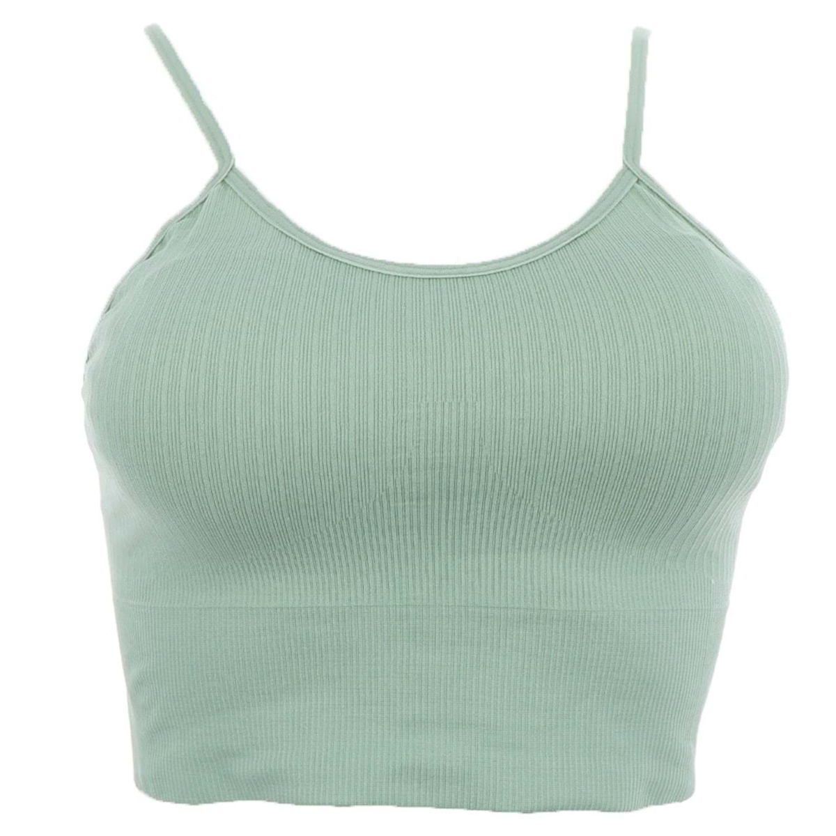 İp Askılı Fitilli Crop Fit Büstiyer Siyah Form Angel 5702 - Haki