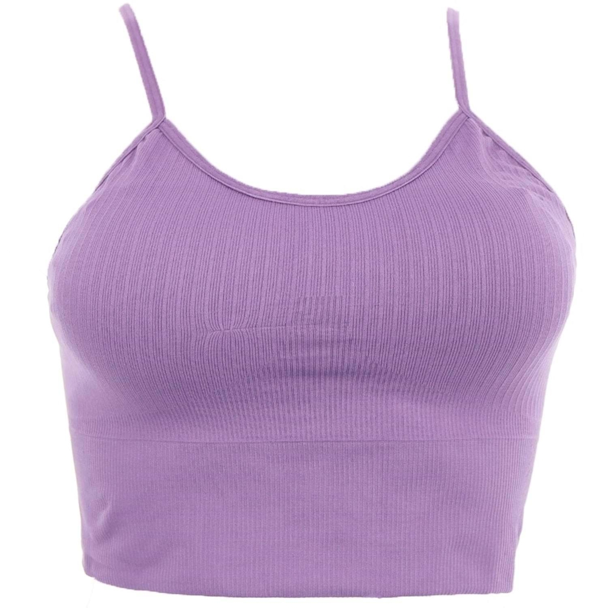 İp Askılı Fitilli Crop Fit Büstiyer Siyah Form Angel 5702 - Lila