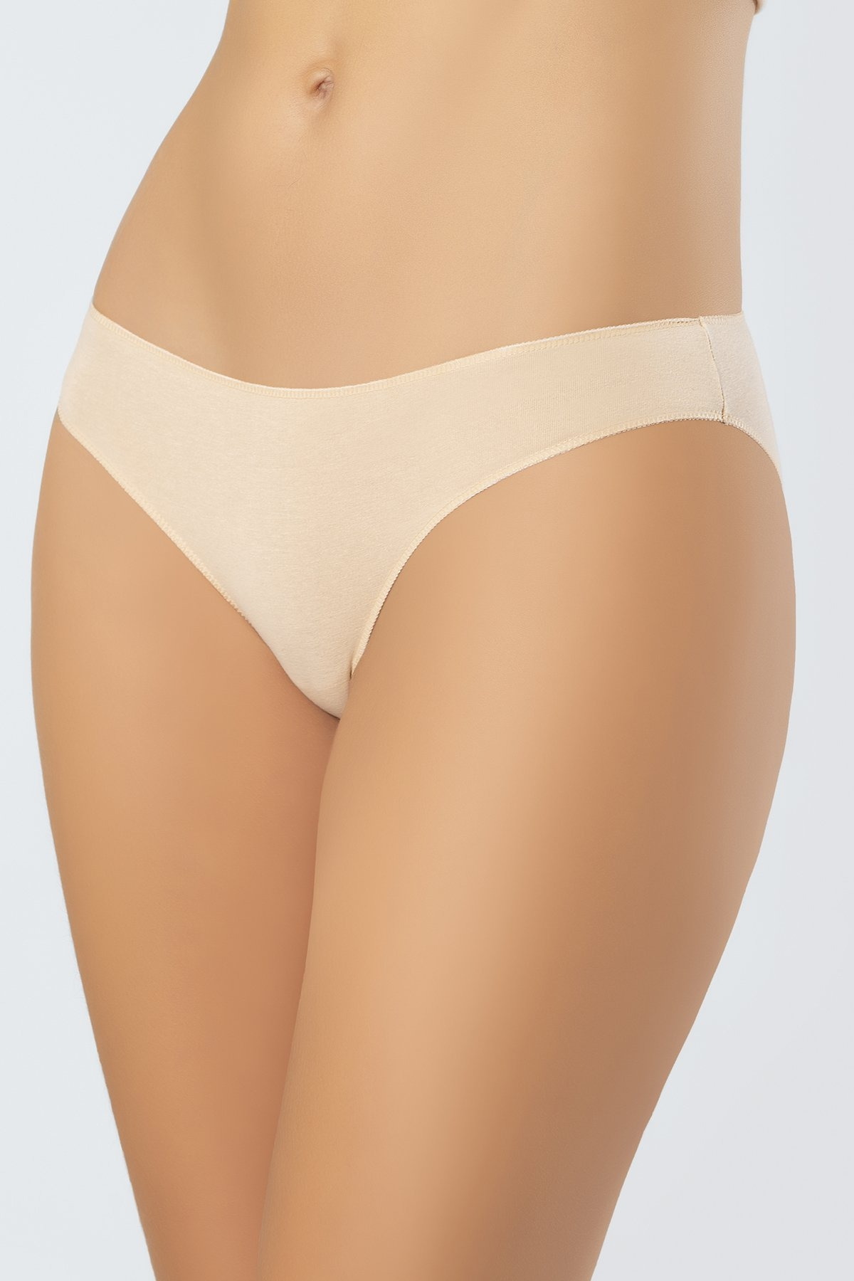 Likralı Pamuklu Bikini Külot 3'lü Paket Beyaz Siyah Ten Türen 924 - Beyaz-Siyah-Ten