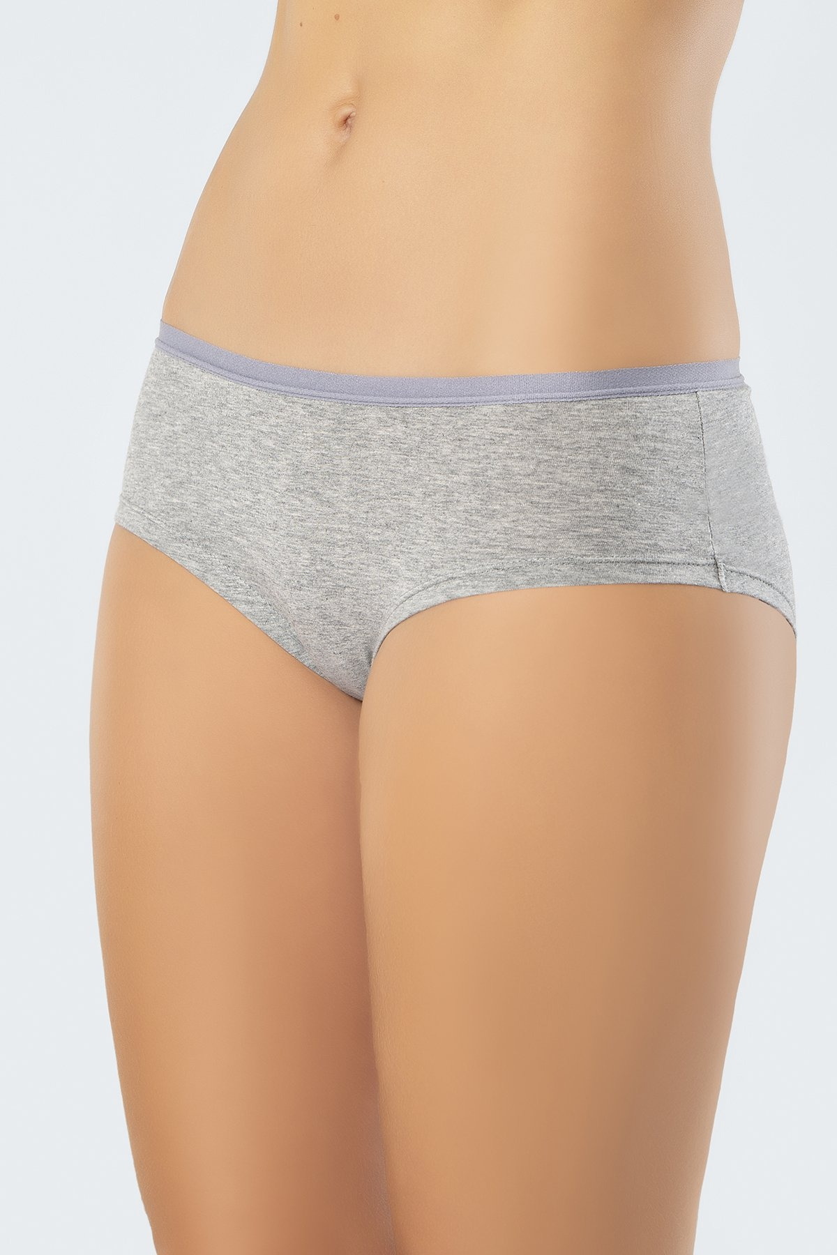 Yüksek Bel Pamuklu Külot 2'Li Paket Siyah-Gri Türen 918 - Siyah-Gri