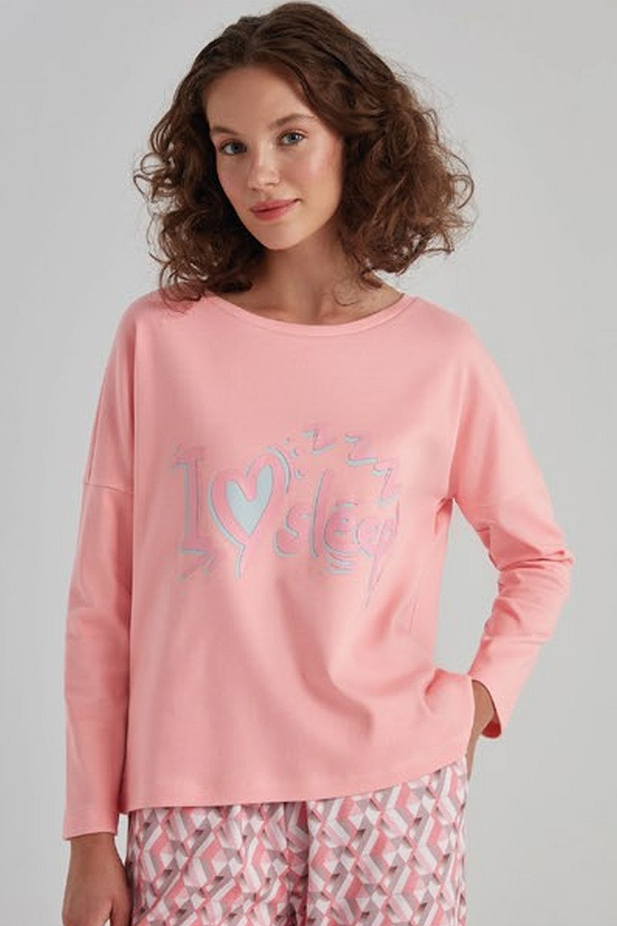 Eros Kalpli Uzun Kollu Kadın Pijama Takım Eros 31514 - Görsel 3