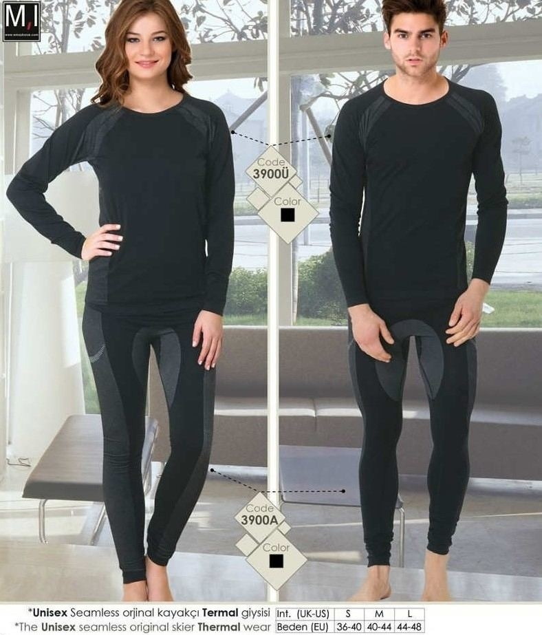 Dikişsiz Termal Alt İçlik Kayakçı Emay 3900 - Siyah