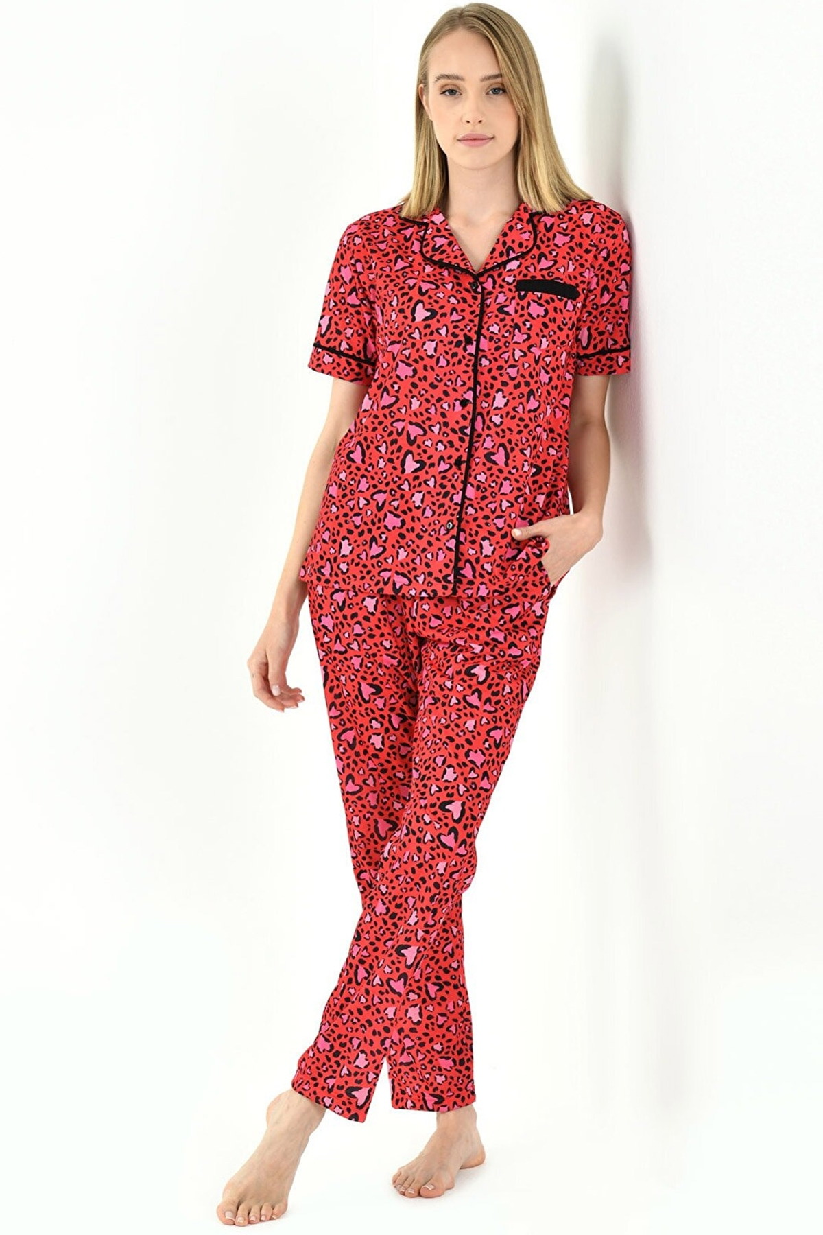 Yeni İnci Kısa Kollu Hafif Penye Pijama Takımı Yeni İnci 1807