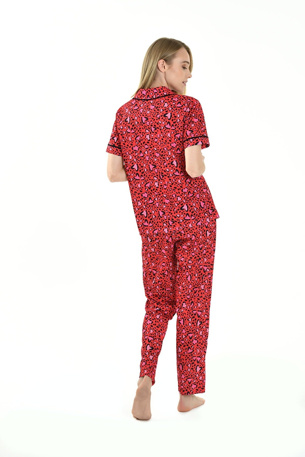 Yeni İnci Kısa Kollu Hafif Penye Pijama Takımı Yeni İnci 1807 - Görsel 2