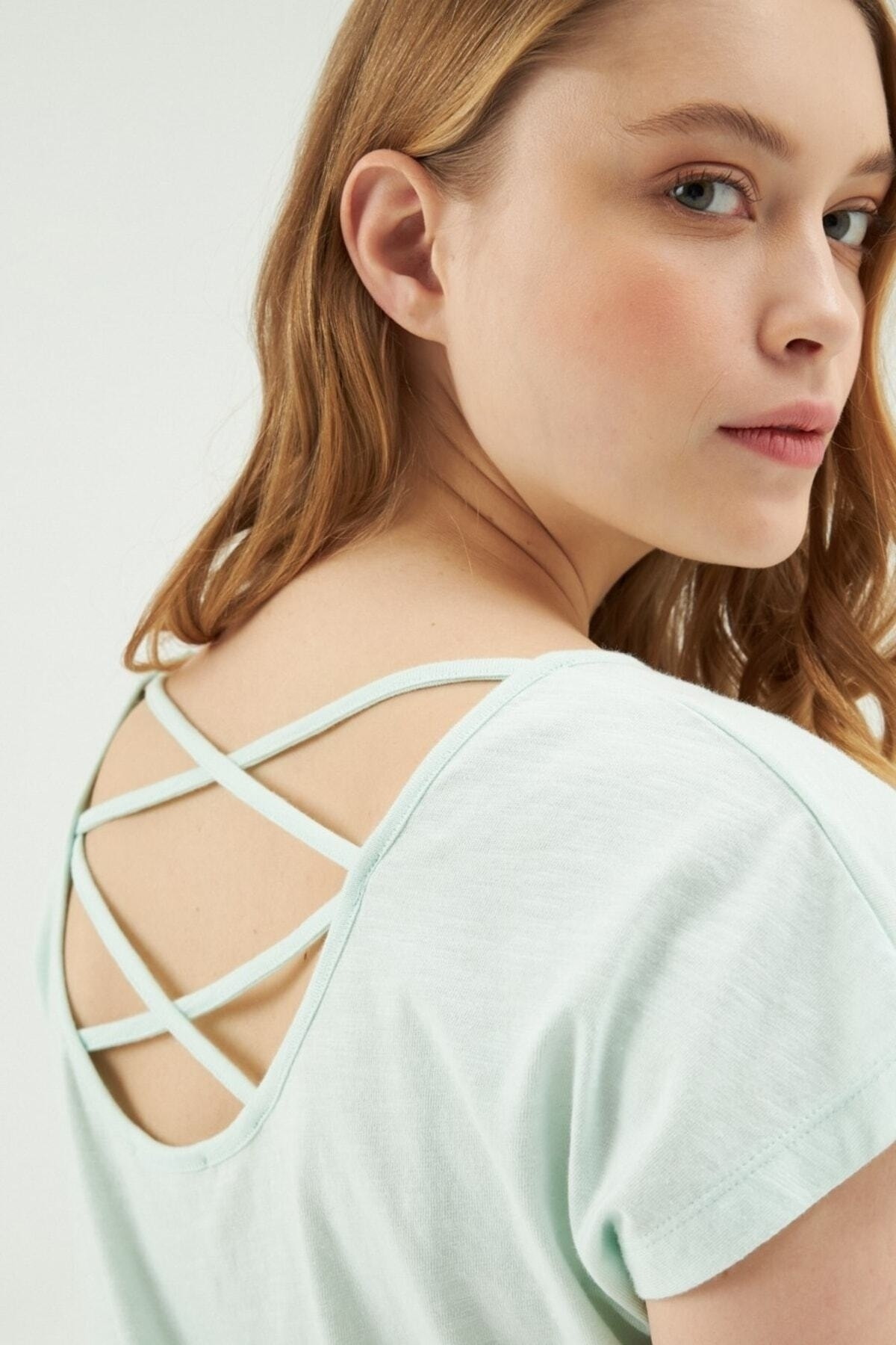 Eros Kısa Kollu Sırt Detaylı Kadın Pijama Takımı Eros 30510 - Görsel 3