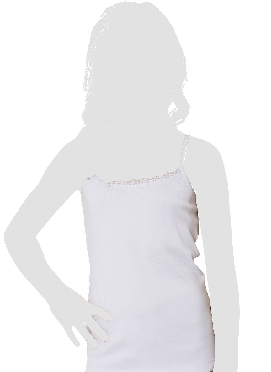 Pamuklu Geniş Askılı Kız Çocuk Atlet HMD 2014 - Beyaz