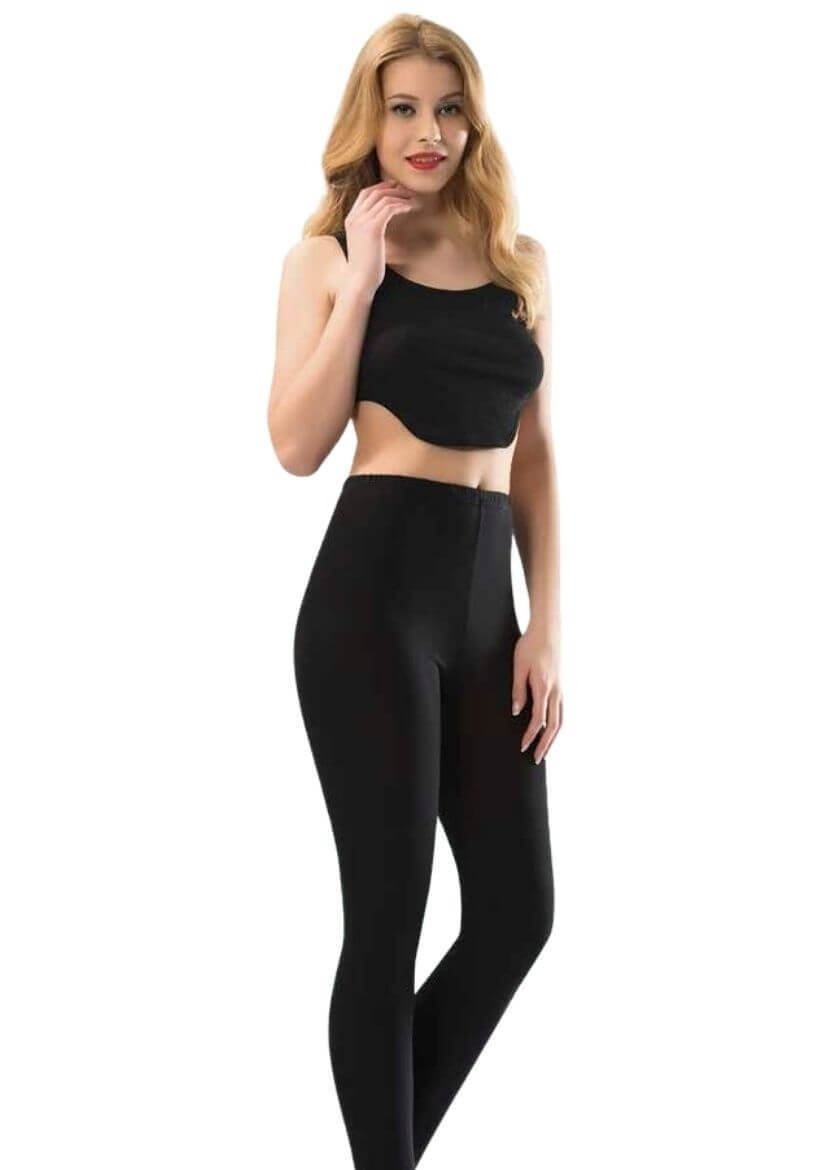 Yüksek Bel Esnek Uzun Tayt Kota 4000 - Siyah