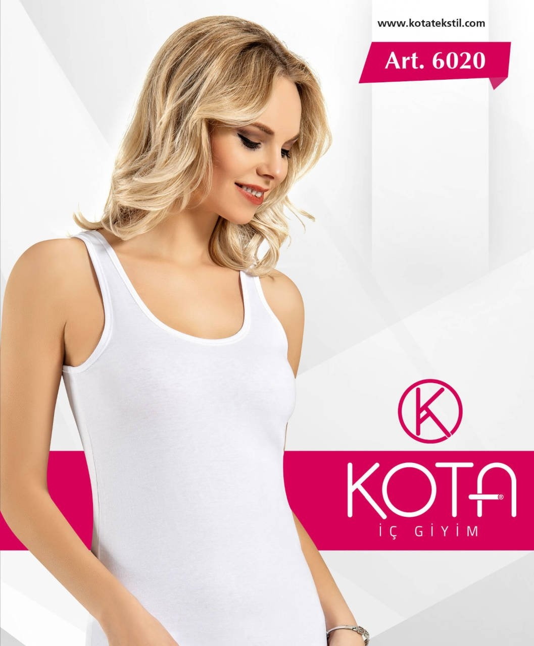 Geniş Askılı Nefes Alan Kadın Atlet Kota 6020 - Beyaz