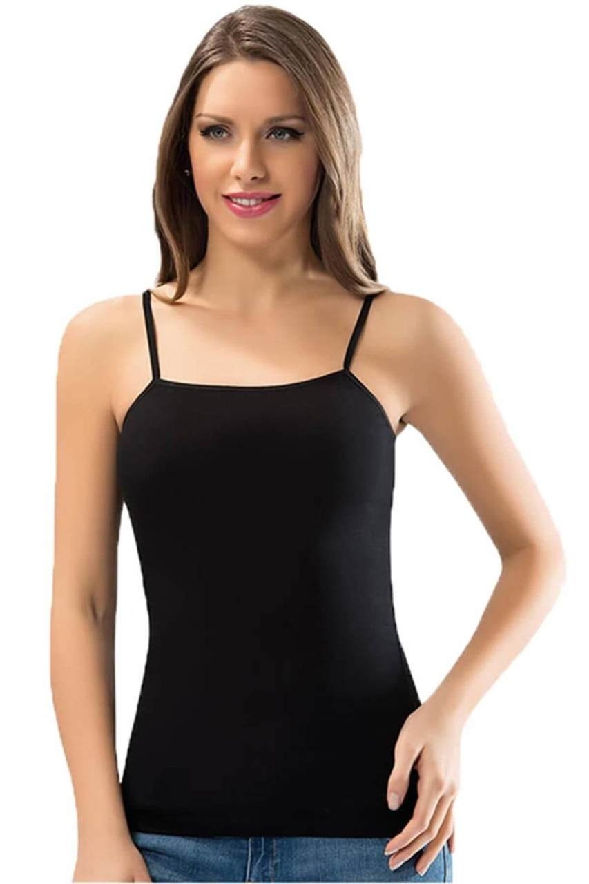 Nefes Alan Pamuklu İp Askılı Atlet Kota 6091 - Siyah