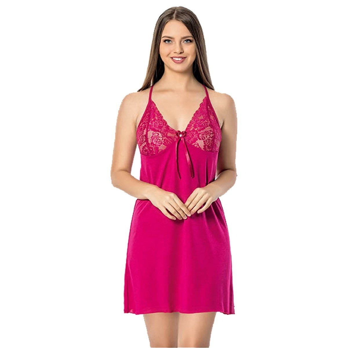 Kota Sırt Dantelli Kısa Gecelik Takım Kota 6334 - Görsel 3