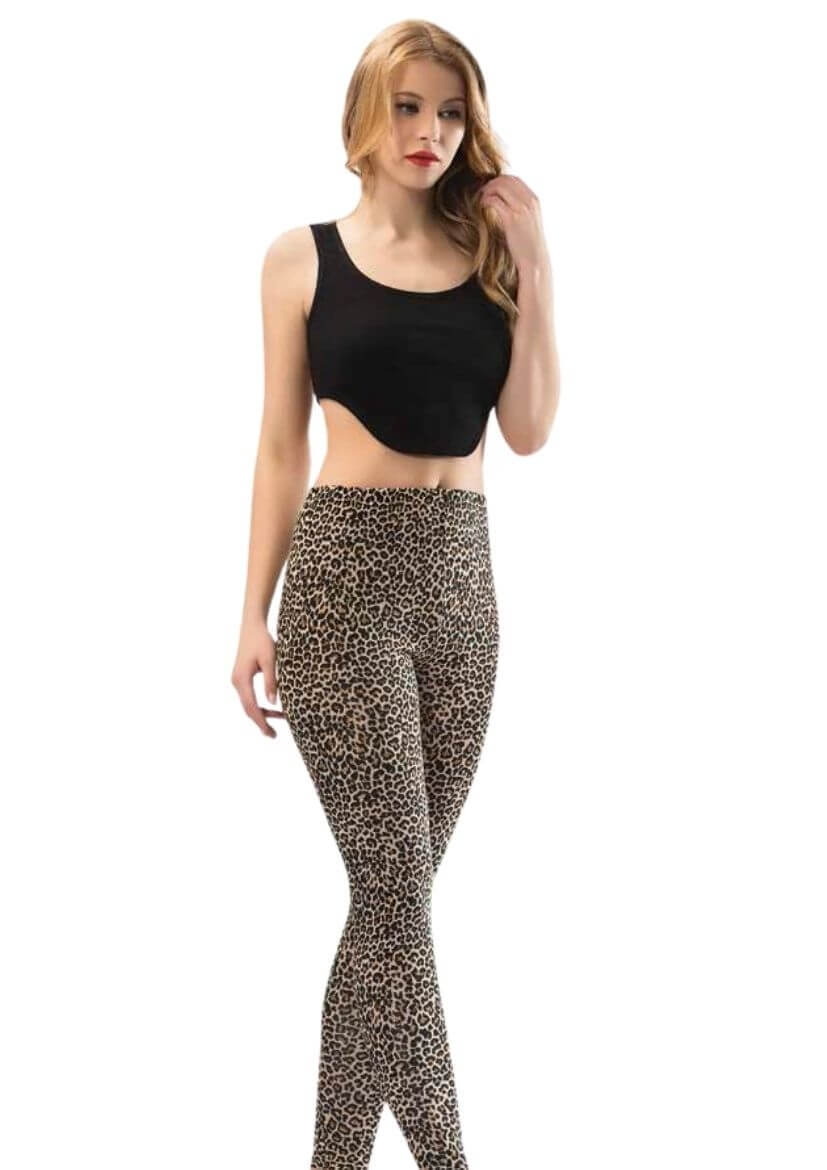Yüksek Bel Leopar Baskılı Uzun Tayt Kota 4059 - Leopar