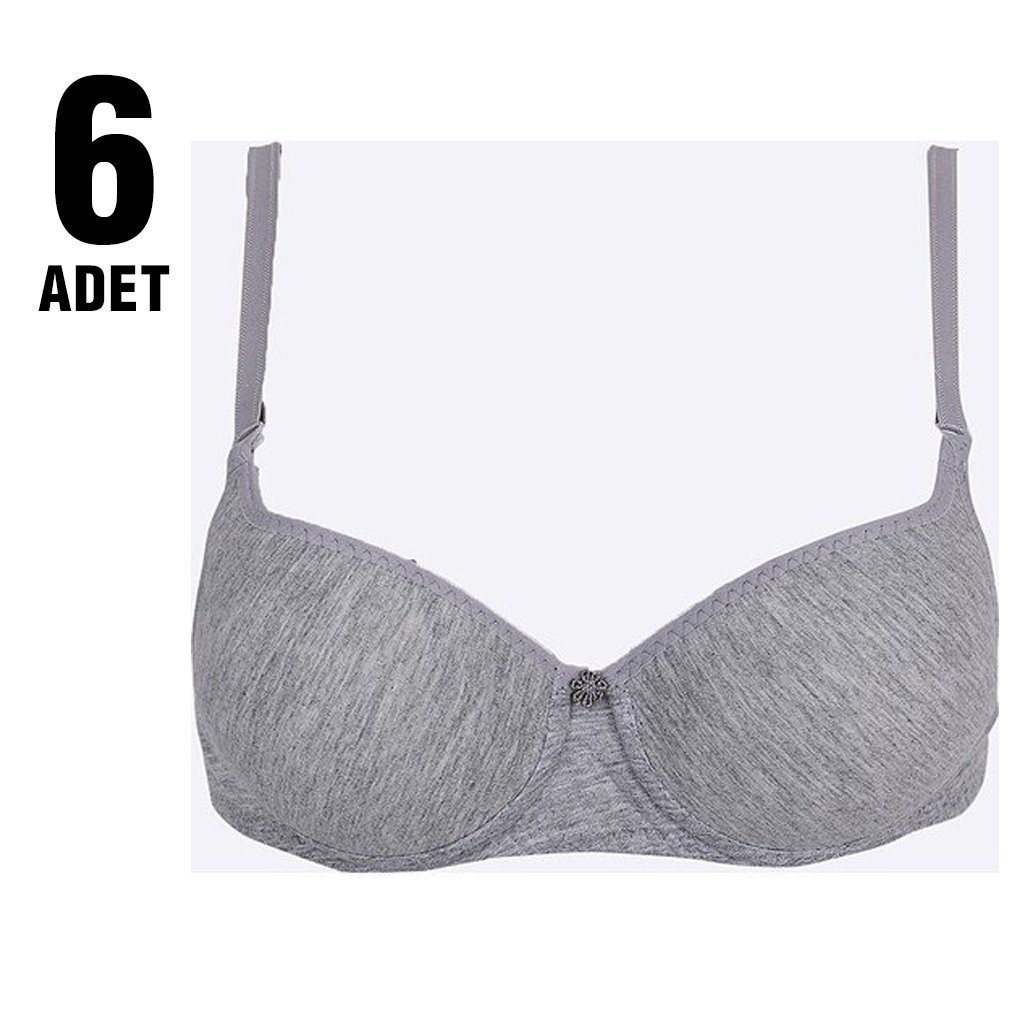Dantel Detaylı Klasik Sütyen Liza 1000 - Gri