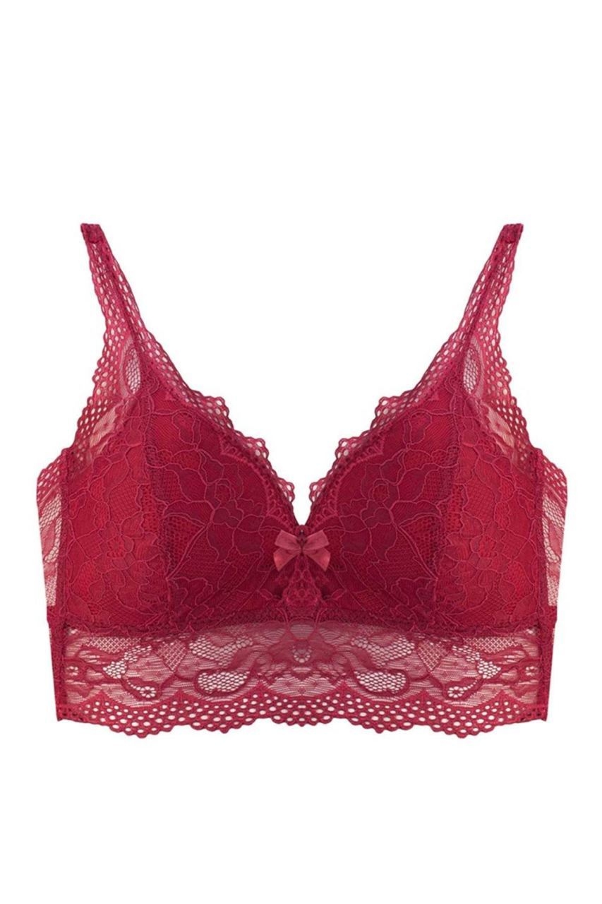 Dantel Detaylı Destekli Bustiyer Liza 1035 - Bordo