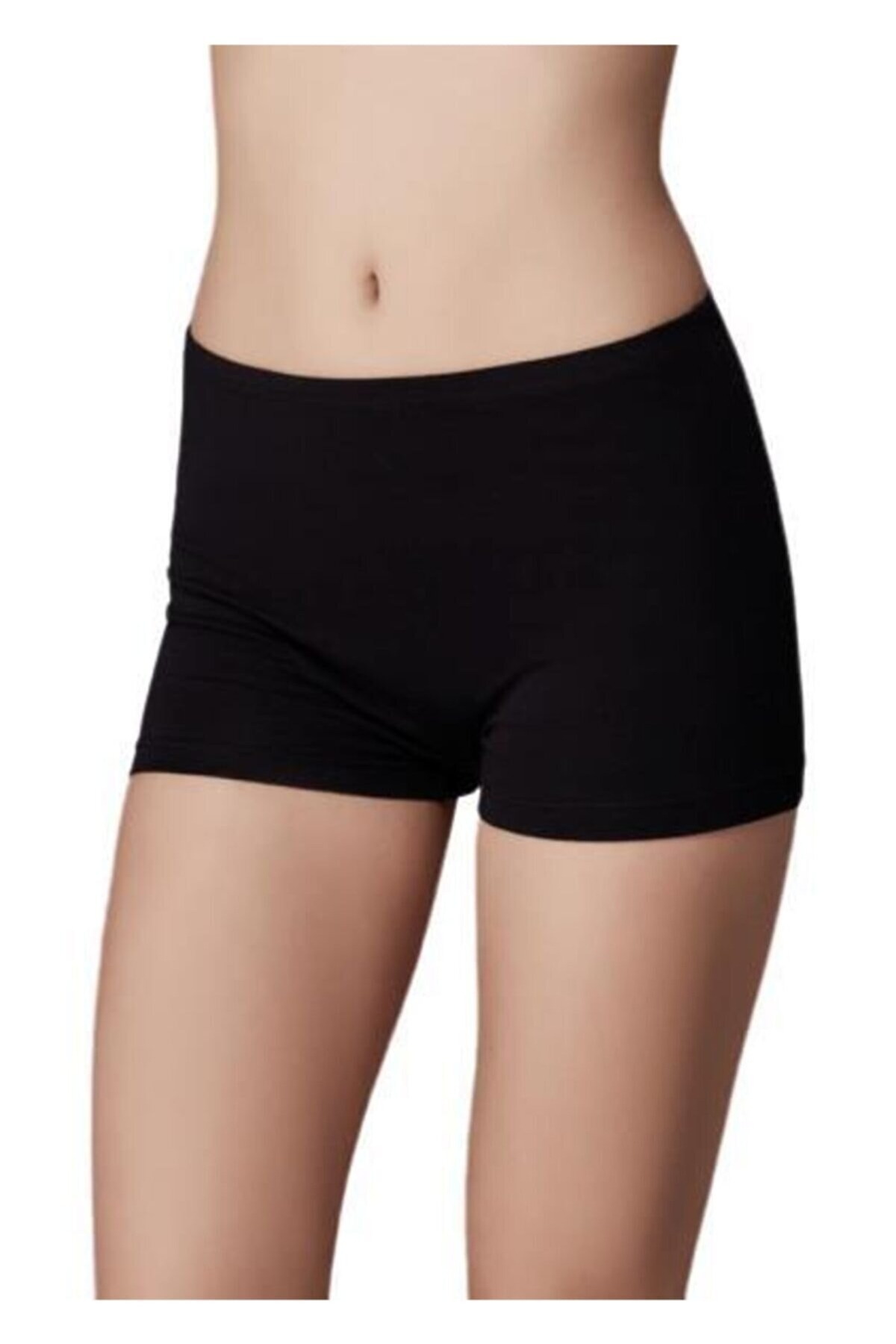 Dikişsiz İz Yapmaz Pamuklu Uzun Boxer Külot Liza 13001 - Siyah