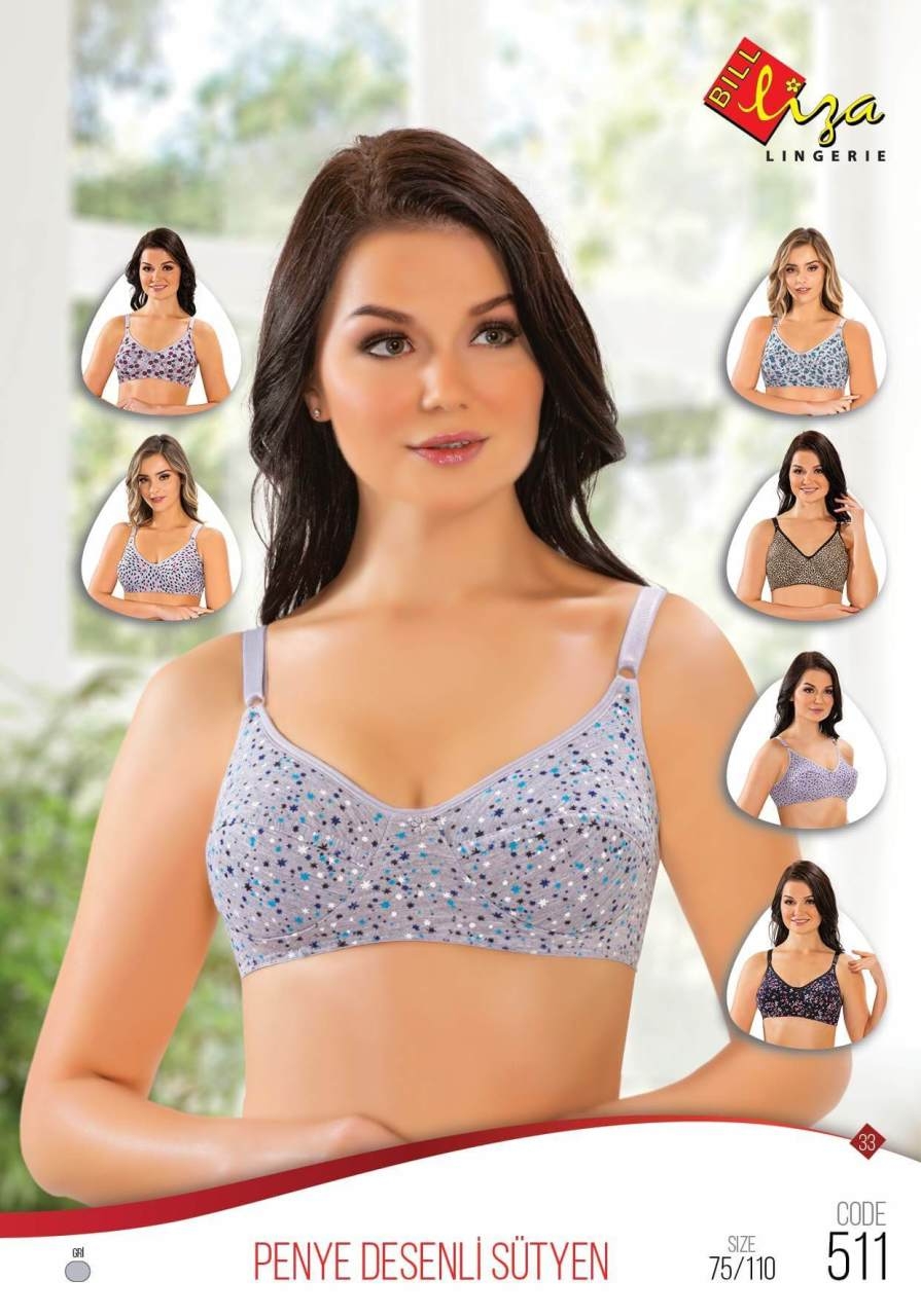 Gri Desenli Dantel Sütyen Liza 511 - Gri