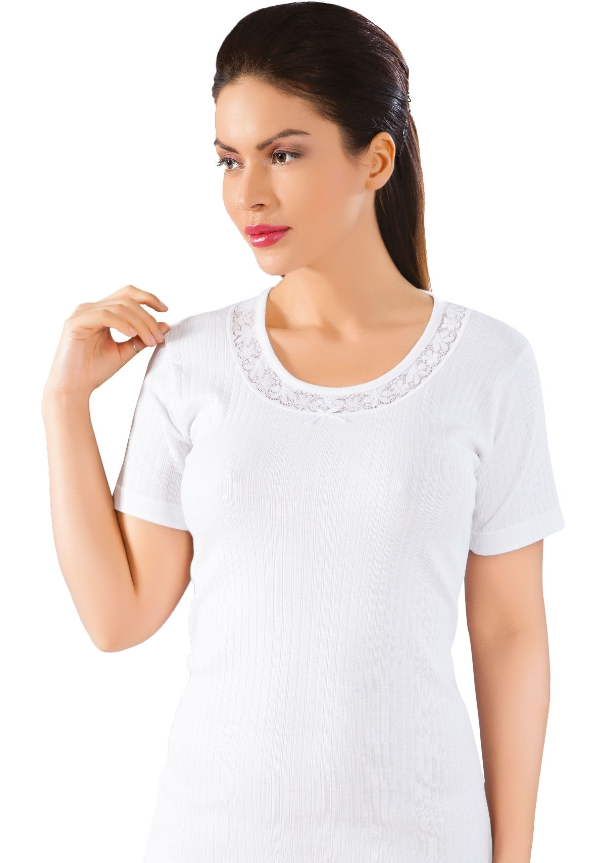 Nefes Alan Pamuklu Kısa Kol Atlet Lüx DRM 066 - Beyaz