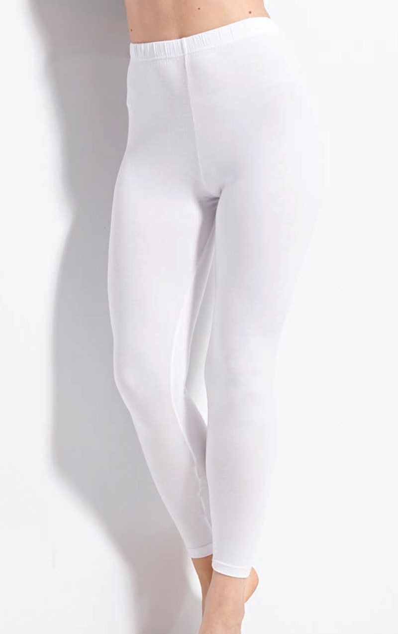 Yüksek Bel Elastik Pamuklu Tayt Kolcu 3000 - Beyaz