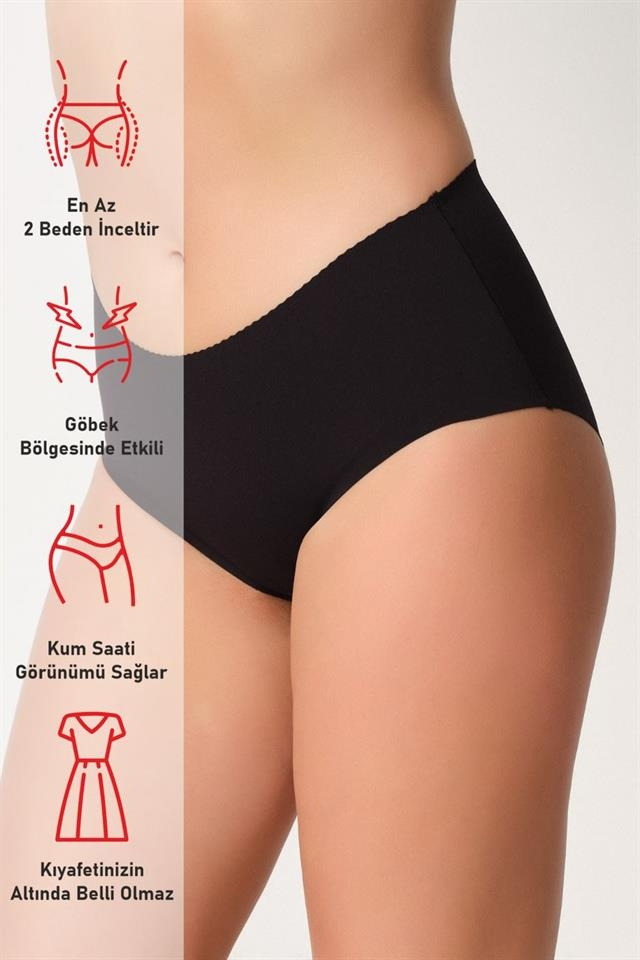 Dikişsiz Yüksek Bel Korse Emay 2702 - Siyah