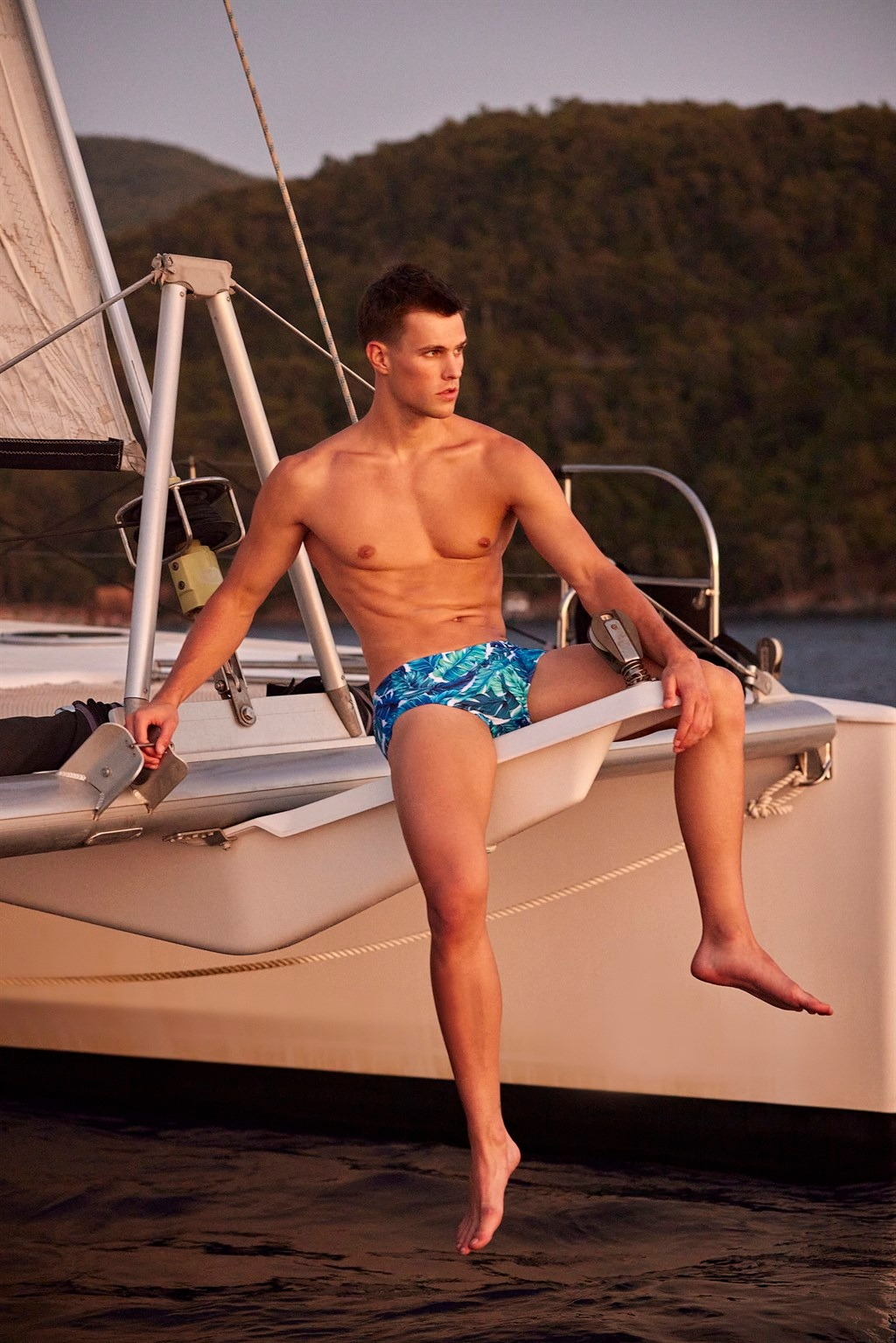 Mavi Desenli Polyamid Elastan İpli Slip Mayo Doreanse 3827 - Tayland