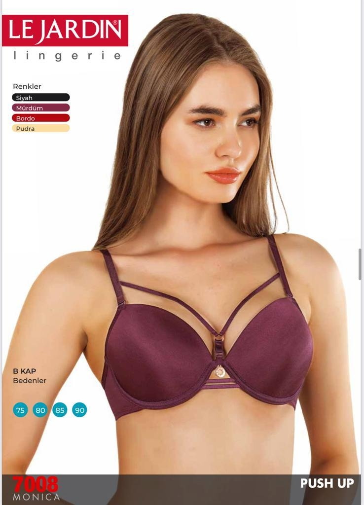 Micro Kaplı Ipli Push-Up Sütyen Le Jardin 7008 - Bordo