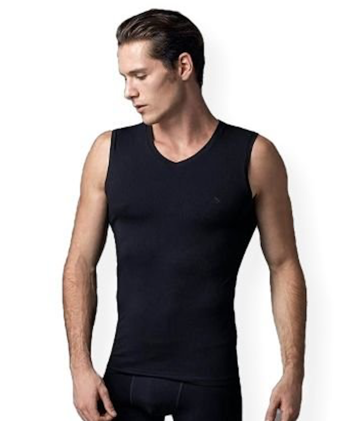 Micro Modal V Yaka Kolsuz Atlet Eros 053 - Siyah