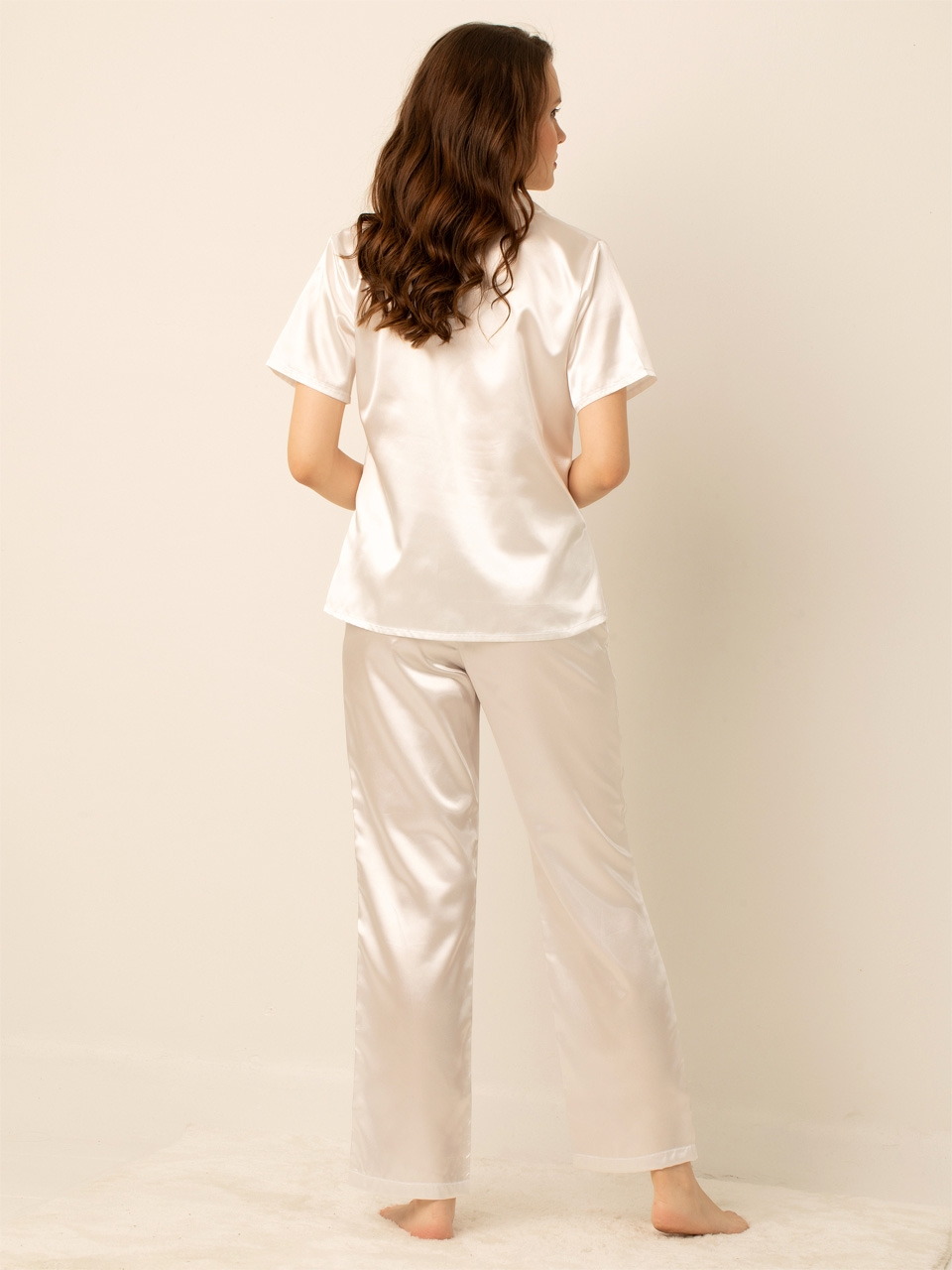 Miorre Bayan Saten Pijama Takımı - Ekru