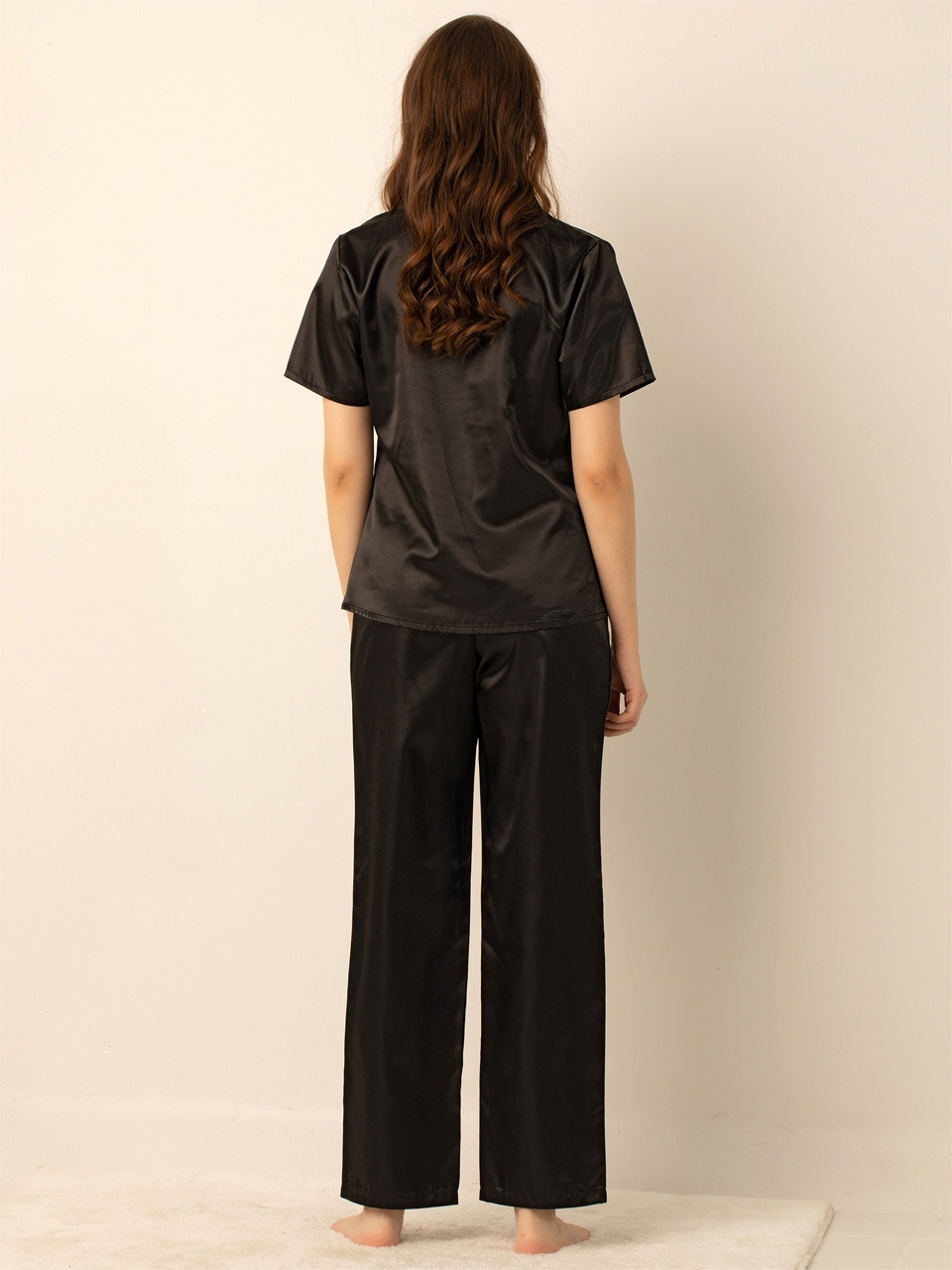 Miorre Bayan Saten Pijama Takımı - Dark Mor